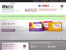 Tablet Screenshot of lifelinesupplements.com